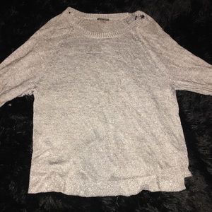 Mid-sleeve Sheer Sweater